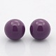 No Hole Spray Painted Brass Round Ball Beads Fit Cage Pendants KKB-J002-06-1