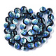 Chapelets de perles d'argent en verre de chalumeau manuelles FOIL-T003-03A-2