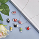 Chgcraft 10pcs 5 couleurs perles de porcelaine imprimées à la main PORC-CA0001-12-4