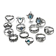 13 set di anelli per dito con strass in stile 13 pezzi AJEW-PW0005-03AS-1