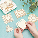 GORGECRAFT 24PCS 4 Styles Mini Wooden Basket Bottoms Heart Round Square Rectangle Solid Crochet Basket Wood Base for DIY Basket Weaving Crochet Supplies and Home Decoration Craft DIY-GF0004-76-3