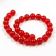Dyed Natural White Jade Round Bead Strands G-J268-8mm-02-2