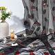 メッシュ刺繍レーストリム  縫製のための縫製  服飾材料  イチゴの模様  ブラック  64-3/8インチ（1636mm） OCOR-WH0073-34B-5