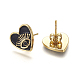 Brass Enamel Stud Earrings EJEW-L224-42G-3