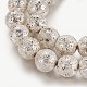 Brins de perles de pierre de lave naturelle galvanisées G-P400-07S-03-2