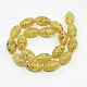 Handmade Gold Foil Glass Oval Beads Strands FOIL-L010-02-2