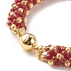 Bracelet en perles de verre avec fermoir magnétique en laiton BJEW-JB07802-01-5