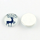 Half Round/Dome Christmas Reindeer/Stag Pattern Glass Flatback Cabochons for DIY Projects X-GGLA-Q037-12mm-40-2
