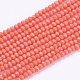 Chapelets de perle en verre opaque de couleur unie X-GLAA-F078-A03-1