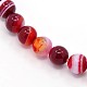 Round Dyed Natural Striped Agate/Banded Agate Beads Strands G-G582-8mm-21-1