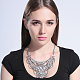 Fashion Women Jewelry Zinc Alloy Rhinestone Bib Statement Choker Collar Necklaces NJEW-BB15091-A-10