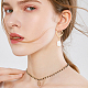 Fibloom 2 paia 2 colori plastica imitazione perla perline orecchini pendenti a leva EJEW-FI0001-03-4