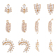 Dicosmétique 12 pièces 6 styles pendentifs en laiton micro pavé de zircone cubique KK-DC0002-85-1