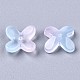 Transparent Spray Painted Glass Beads X-GLAA-N035-012-C03-2