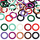 Nbeads 60 pz 10 anelli decorativi in legno naturale di colori FIND-NB0003-79-1