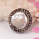 Flat Round Natural Cultured Freshwater Pearl Beads PEAR-H026-01A-3
