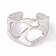304 anillo de puño abierto hueco ancho de acero inoxidable para mujer RJEW-G275-03P-2