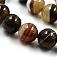 Natural Coffee Striped Agate/Banded Agate Round Beads Strands G-N0135-16-12mm-2