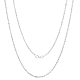 Rhodium Plated 925 Sterling Silver Thin Dainty Link Chain Necklace for Women Men JN1096B-07-1
