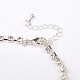 Silver Color Plated Brass Rhinestone Cup Chain Ankle AJEW-AN00026-2