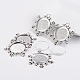 25x4mm Dome Transparent Glass Cabochons and Christmas Ornaments Alloy Snowflake Pendant Cabochon Settings DIY DIY-F007-04AS-1