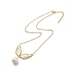 Aile de graine de verre avec collier pendentif perle naturelle NJEW-MZ00008-1