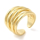 Латунное многострочное открытое кольцо-манжета для женщин с покрытием стойки RJEW-A016-04G-3