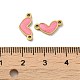 Ion Plating(IP) 316L Surgical  Stainless Steel Enamel Heart Connector Charms STAS-D035-21G-3