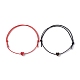 2 pièces ensemble de bracelets de perles tressées en alliage d'émail de 2 couleurs BJEW-JB09740-1