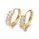 Brass Micro Pave Cubic Zirconia Hoop Earrings EJEW-C073-06A-G-1