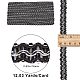 11 メートルのポリエステルカーテンレーストリマーリボン  ウェーブのレーストリム  刺繡古代漢服レースリボン  ブラック  5/8インチ（16mm）  約12.03ヤード（11m）/カード OCOR-WH0082-33A-2