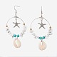 Chip Natural & Synthetic Mixed Stone Dangle Earrings EJEW-JE02914-2