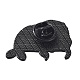 黒の亜鉛合金のブローチ  猫エナメルピン  人魚  22.5x31x2mm JEWB-E033-02EB-03-3