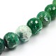 Dyed Natural Fire Crackle Agate Faceted Round Bead Strands G-O038-24A-1