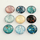 Flatback Half Round/Dome Flower and Plants Pattern Glass Cabochons GGLA-R026-12mm-15-1