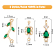 SUPERFINDINGS 18Pcs 9 Styles Brass Pave Cubic Zirconia Connector Charms KK-FH0006-34-2