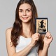 Globleland 猫と魔法の本の背景クリアスタンプ猫装飾クリアスタンプカード作成やフォトアルバムの装飾用シリコンスタンプカード作成スクラップブッキング DIY-WH0448-0107-5