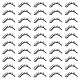 50 個まつげポリエステルコンピュータ刺繍布アイロン接着パッチ  マスクと衣装のアクセサリー  アップリケ  ブラック  49x16x1.5mm PATC-FG0001-77-1