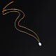 Collier pendentif en forme de larme d'opalite avec chaînes en acier inoxydable JD6752-1-2