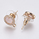 Accessoires de puces d'oreilles en verre à facettes GLAA-F084-B04-2