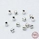 Rhodium Plated 925 Sterling Silver Crimp Beads STER-L063-04P-1