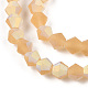Imitano i fili di perle di vetro smerigliato bicono di cristallo austriaco GLAA-F029-TM4mm-A18-3