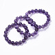 Bracelets en perles stretch améthyste naturelle G-R465-58B-1