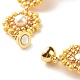 Bracelet lien fleur perle coquillage BJEW-JB08084-01-6