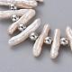 Pulseras de perlas keshi con perlas barrocas naturales BJEW-JB04993-3