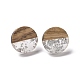 Resin & Walnut Wood Flat Round Stud Earrings with 304 Stainless Steel Pin for Women EJEW-N017-010-2