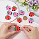 SUPERFINDINGS 12Pcs 2 Colors Strawberry Food Grade Eco-Friendly Silicone Beads SIL-FH0001-05-3
