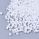 不透明なガラスシリンダービーズ  シードビーズ  つや消し色  丸い穴  ホワイト  1.5~2x1~2mm  穴：0.8mm  約8000個/袋  約85~95 G /袋 SEED-Q036-01A-J02-3