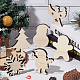 Mayjoydiy 米国 1 セット未完成の木製カットアウト  クリスマスのために  雪だるま/ジンジャーブレッドマン/ツリー  古いレース  7.9~10x6.7~7.9x0.75cm  1個/スタイル  6スタイル  6個/セット DIY-MA0002-37-4