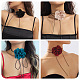 4 pz 4 colori collana girocollo collare fiore di stoffa per le donne sposa festa nuziale AJEW-TA0001-26-6